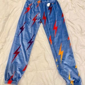 Aviator Nation Bolt Repeat Velvet Sweatpants - Medium